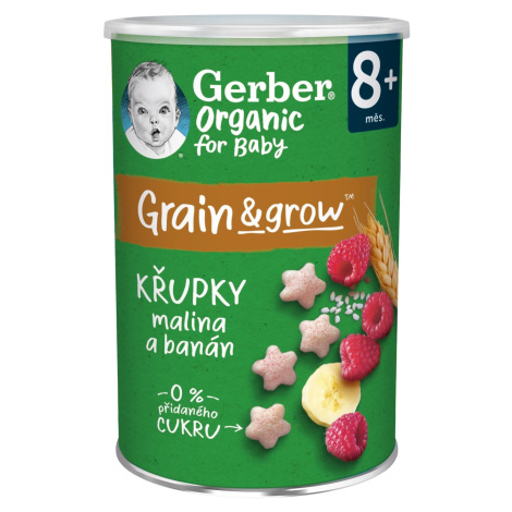 GERBER Organic křupky s malinami a banánem 35 g