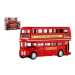 Teddies Autobus "Londýn" červený patrový kov/plast 12cm na zpětné natažení v krabičce 17x13,5x6c