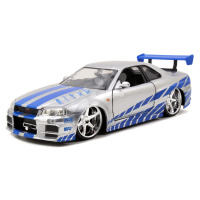 Autíčko Nissan Skyline GT-R 2002 Fast & Furious Jada kovové s otevíratelnými částmi délka 19 cm 