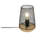 Designová stolní lampa černá se dřevem - Bosk