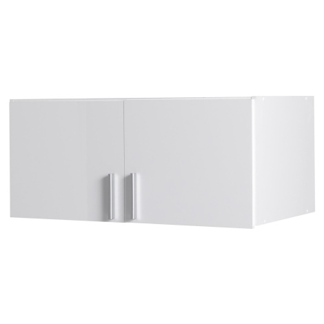 Nástavba na šatní skříň 92 cm FUNZA 2 - alpská bílá / lesklá bílá