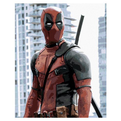 Malování podle čísel - DEADPOOL S PISTOLEMI Rozměr: 80x100 cm, Rámování: vypnuté plátno na rám