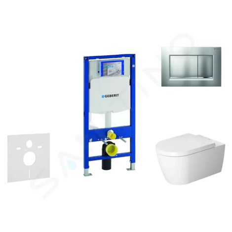 GEBERIT Duofix Modul pro závěsné WC s tlačítkem Sigma30, matný chrom/chrom + Duravit ME by Starc