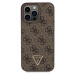 Guess PU 4G Strass Triangle Metal Logo kryt iPhone 15 Pro Max hnědý