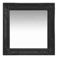 Nástěnné zrcadlo barokní styl 50 x 50 cm černé