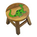 Dřevěná dětská stolička - DINOSAURUS ZELENÝ