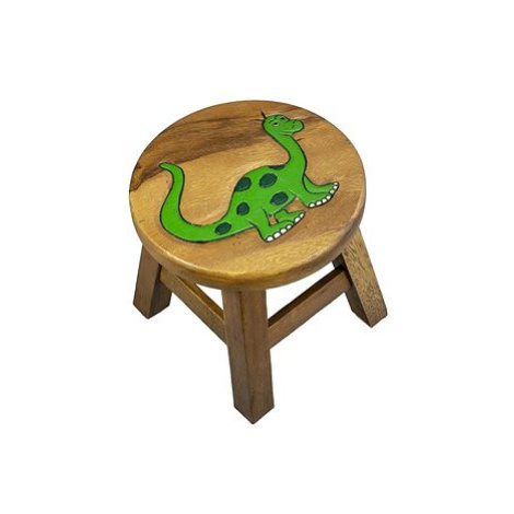Dřevěná dětská stolička - DINOSAURUS ZELENÝ AK Trading