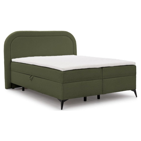Zelená boxspring postel s úložným prostorem 160x200 cm Ornes – Ropez