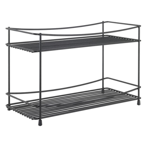 Černá dvoupatrová police na koření Metaltex Lava