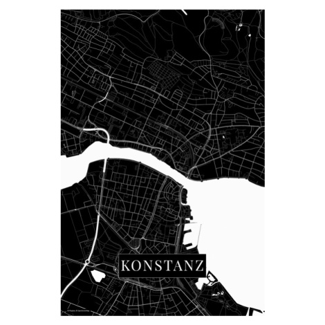 Mapa Konstanz black, 26.7 × 40 cm