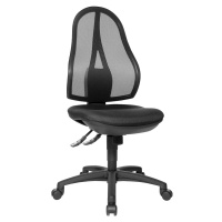 Topstar Kancelářská otočná židle OPEN POINT SY, bez područek, černé síťové opěradlo, potah černý