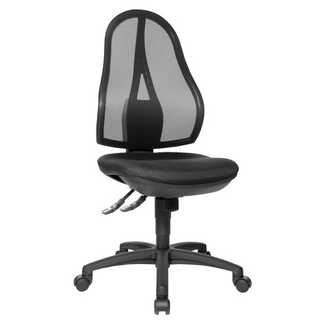 Topstar Kancelářská otočná židle OPEN POINT SY, bez područek, černé síťové opěradlo, potah černý