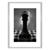 Dekoria Plakát Chess II, 21 x 30 cm, Ramka: Srebrna