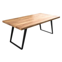 DELIFE Jídelní stůl Edge 200 × 100 cm XL přírodní akácie kov šikmý