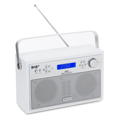 Auna Akkord, bílé, digitální rádio, přenosné, DAB + / PPL-FM, rádio, budík, LED