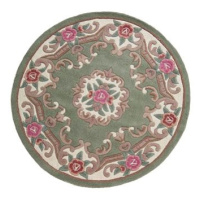 Ručně všívaný kusový koberec Lotus premium Green kruh 120 × 120 o cm
