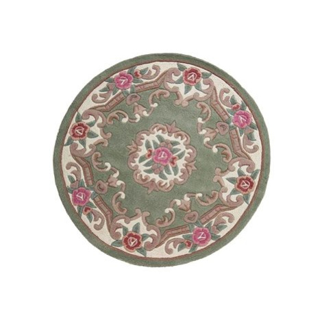 Ručně všívaný kusový koberec Lotus premium Green kruh 120 × 120 o cm Flair Rugs