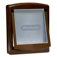 Dvířka PetSafe plastová s transparentním flapem hnědá, výřez 28,1x23,7cm