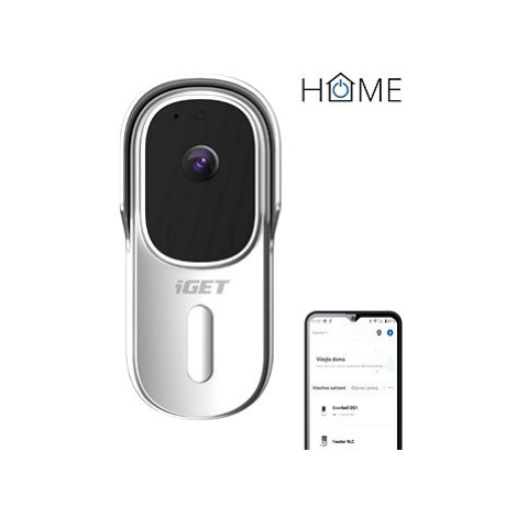 iGET HOME Doorbell DS1 White - bateriový WiFi video zvonek s FullHD přenosem obrazu a zvuku