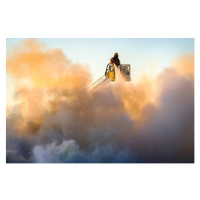 Fotografie Firefighter fighting fire, Johner Images, 40 × 26.7 cm