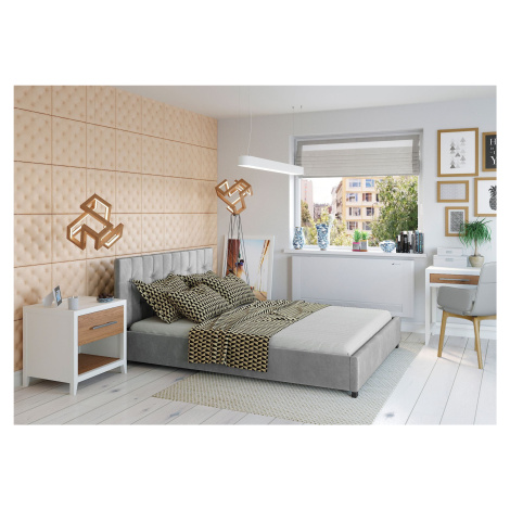 X-SMAZAT Čalouněná postel MODENO 180x200 cm - Světlá šedá