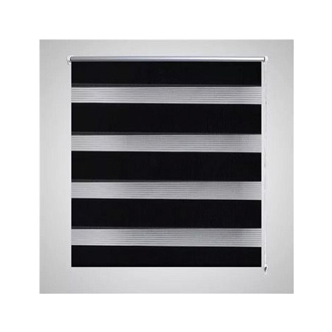Roleta den a noc / Zebra / Twinroll 90x150 cm černá SHUMEE