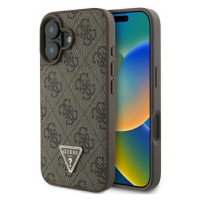 Guess GUHCP16SP4TDPW iPhone 16 6.1 hnědá/brown hardcase Leather 4G Trian