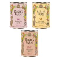 Výhodné balení Rosie's Farm Adult 24 x 400 g - Míchané balení (kuřecí a krůtí, hovězí, jehněčí)