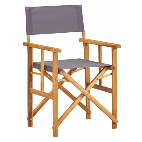 Režisérská židle akáciové dřevo Dekorhome Bílá vidaXL