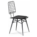 Moderní kovová židle s polstrováním stylish - černá