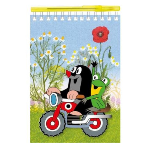 Psací sada: Blok A5 s kroužkovou vazbou + kuličkové pero - Krtek Akim