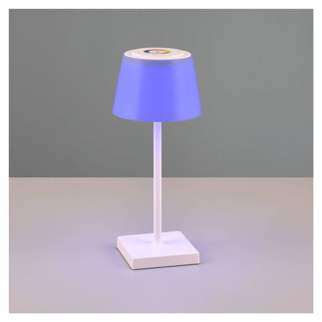 Reality Leuchten LED stolní lampa Sanchez, RGBW a stmívač, bílá