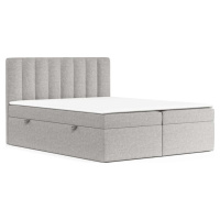 Světle šedá boxspring postel s úložným prostorem 140x200 cm Novento – Maison de Rêve