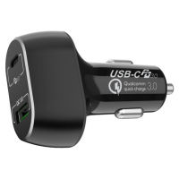 Autonabíječka WG USB-C + USB, 63W, s kabelem, černá