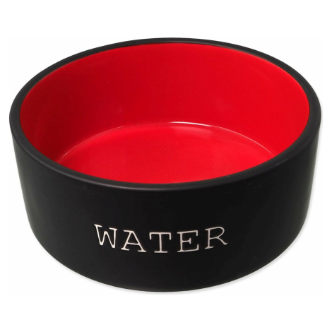 Miska Dog Fantasy keramická WATER černá/červená 13x5, 5cm, 400ml