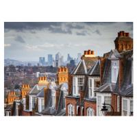 Fotografie View across city of London from Muswell Hill, coldsnowstorm, (40 x 30 cm)