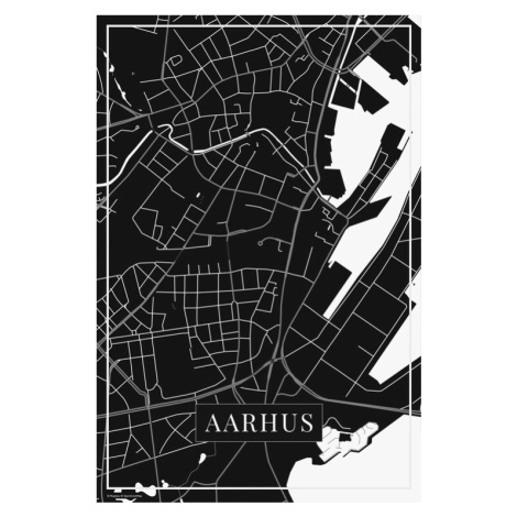 Mapa Aarhus black, 26.7 × 40 cm