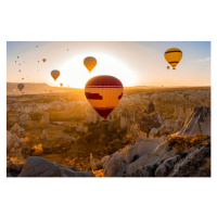 Fotografie Hot Air Balloons at Love Valley in Cappadocia, 1001slide, 40 × 26.7 cm