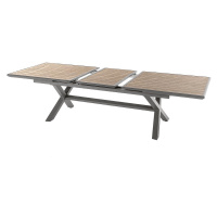 DEOKORK Hliníkový stůl VERONA 220/279 cm (šedo-hnědý/medová)