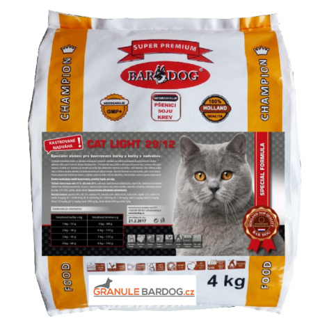 Bardog Super prémiové krmivo pro kočky Cat Light 29/12 4 kg