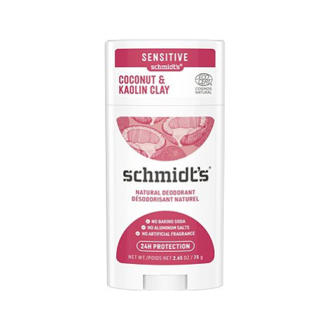 SCHMIDT'S Sensitive Kokos + kaolinový jíl tuhý deodorant 58 ml