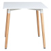 Jídelní stůl UNO — 80x80 cm, buk / kov, bílá