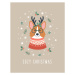 Ilustrace Cozy Christmas greeting card., Nadzeya_Dzivakova, (30 x 40 cm)