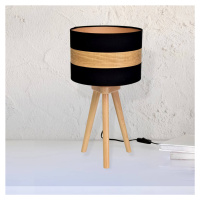 Eko-Light Stolní lampa Terra ze dřeva a textilu, černá