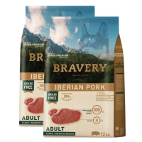 Bravery Dog Large/Medium Adult Iberian Pork - 2 x 12kg