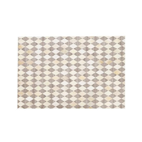 Kožený koberec béžovo-hnědý 160 x 230 cm SESLICE , 225653 BELIANI