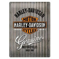 Plechová cedule Harley-Davidson - Genuine Motorcycles, (30 x 40 cm)