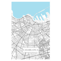 Mapa Casablanca white, (26.7 x 40 cm)