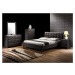 Dvoulůžková postel SAMARA –⁠ 160x200, PU kůže, černá