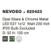 Nova Luce Stylové závěsné svítidlo Nevoso v kombinaci chromu a opálového skla - 1 x 60 W, pr. 50